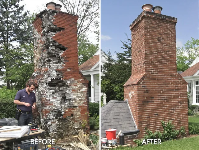 Suffield Chimney Sweep performing a full chimney restoration in Suffield, CT
