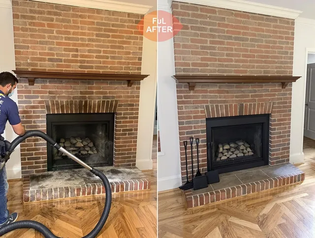 Suffield Chimney Sweep carefully sanitizing a fireplace in Suffield, CT